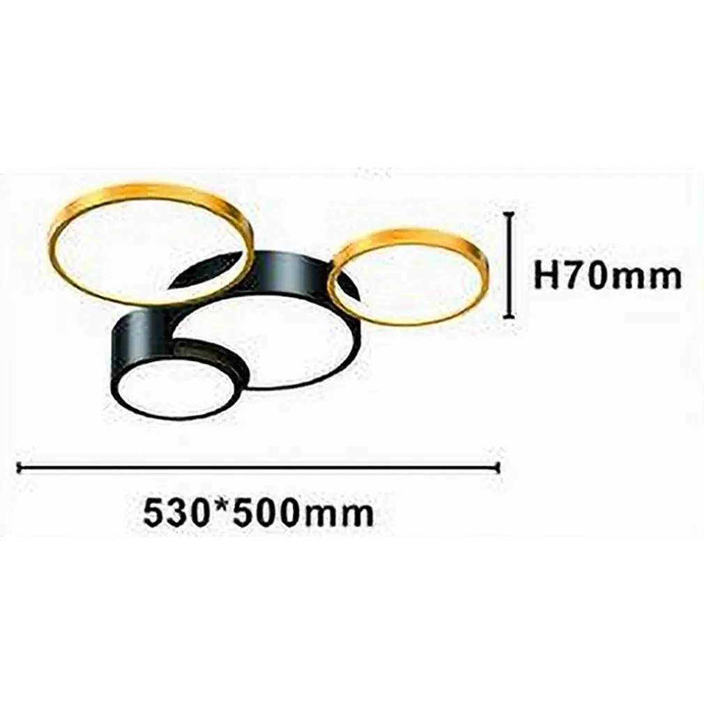 PLAFONIERA LED 36W 4 CERCHI ORO NERO LAMPADA DA SOFFITTO MODERNO LUCE 6500K 70968