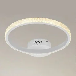 PLAFONIERA LED 28W BIANCO CERCHIO EFFETTO CRISTALLO LUCE CALDA NATURALE FREDDA 31746