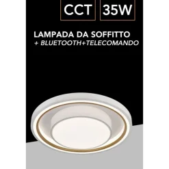 PLAFONIERA LED 35W CCT 3 COLORAZIONI LUCE GESTIBILE CON TELECOMANDO APP BLUETOOTH PN-31-3C