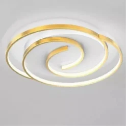 PLAFONIERA LED 45W CERCHIO SPIRALE VORTICE ORO LAMPADARIO SOFFITTO LUCE 6500K 70647