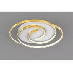 PLAFONIERA LED 45W CERCHIO SPIRALE VORTICE ORO LAMPADARIO SOFFITTO LUCE 6500K 70647