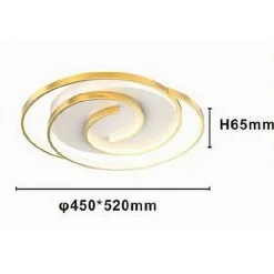 PLAFONIERA LED 45W CERCHIO SPIRALE VORTICE ORO LAMPADARIO SOFFITTO LUCE 6500K 70647