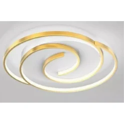 PLAFONIERA LED 45W CERCHIO SPIRALE VORTICE ORO LAMPADARIO SOFFITTO LUCE 6500K 70647
