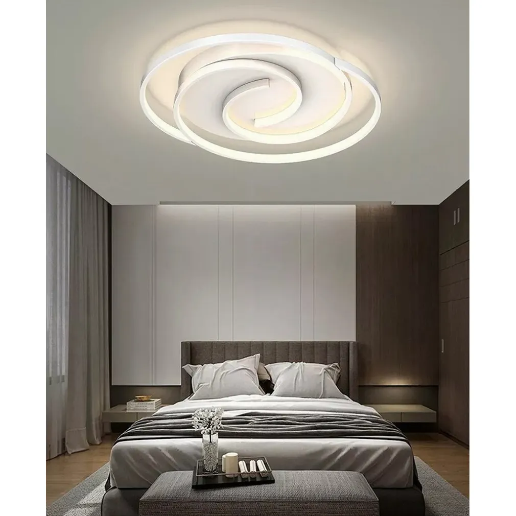 PLAFONIERA LED 45W CERCHIO SPIRALE VORTICE BIANCO LAMPADARIO SOFFITTO LUCE 4000K 70593