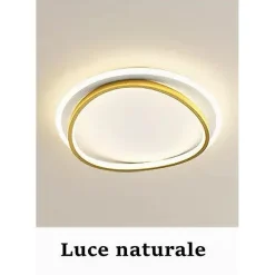 PLAFONIERA LED 36W CERCHIO BIANCO ORO MODERNO SOFFITTO TONDA LUCE NATURALE 71493
