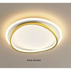 PLAFONIERA LED 36W CERCHIO BIANCO ORO MODERNO SOFFITTO TONDA LUCE NATURALE 71493
