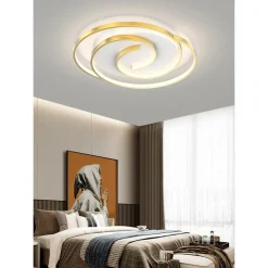 PLAFONIERA LED 45W CERCHIO SPIRALE VORTICE ORO LAMPADARIO SOFFITTO LUCE 4000K 70630