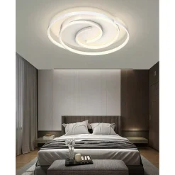 PLAFONIERA LED 45W CERCHIO SPIRALE VORTICE BIANCO LAMPADARIO SOFFITTO LUCE 6500K 70609