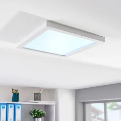 PLAFONIERA LED 94W LUCE RGB+4000K RGBW 24V CROMOTERAPIA LAMPADA SOFFITTO 62X62CM