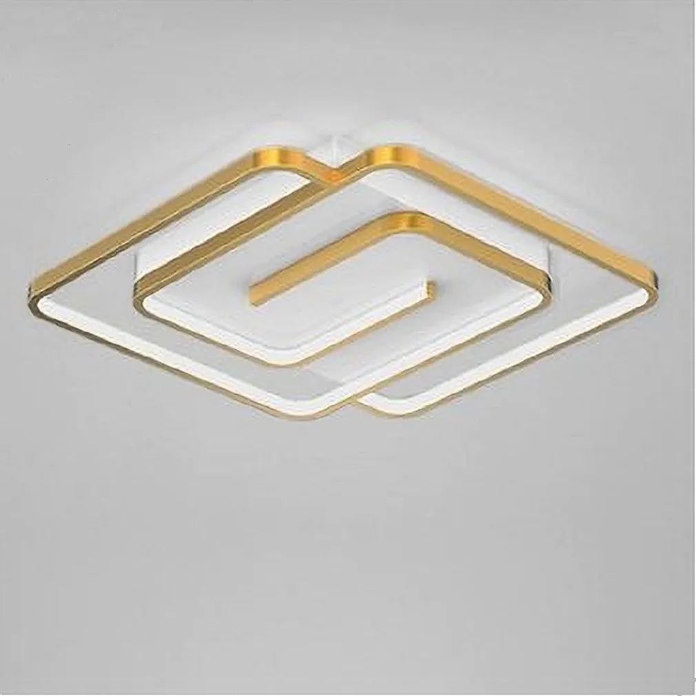 PLAFONIERA LED 48W QUADRATA SPIRALE VORTICE ORO LAMPADARIO SOFFITTO LUCE 6500K 70661