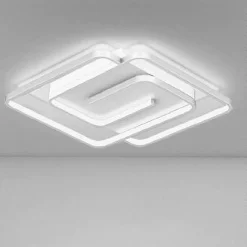PLAFONIERA LED 48W QUADRATA SPIRALE VORTICE BIANCO LAMPADARIO SOFFITTO LUCE 6500K 70623