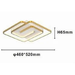 PLAFONIERA LED 48W QUADRATA SPIRALE VORTICE ORO LAMPADARIO SOFFITTO LUCE 4000K 70654