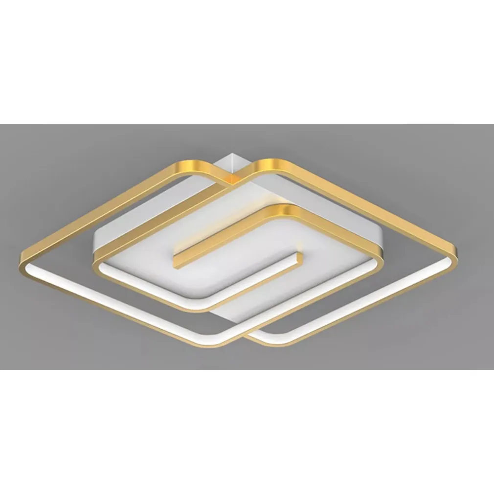 PLAFONIERA LED 48W QUADRATA SPIRALE VORTICE ORO LAMPADARIO SOFFITTO LUCE 4000K 70654