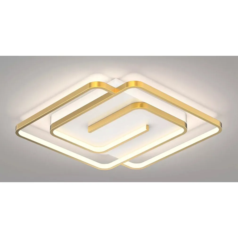 PLAFONIERA LED 48W QUADRATA SPIRALE VORTICE ORO LAMPADARIO SOFFITTO LUCE 4000K 70654