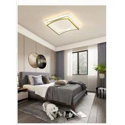 PLAFONIERA LED 48W QUADRATO BIANCO ORO DESIGN MODERNO SOFFITTO LUCE FREDDA 71523