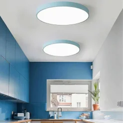 PLAFONIERA LED 70W ROTONDA LAMPADA SOFFITTO BLU/CELESTE LAMPADARIO LUCE FREDDA 02638