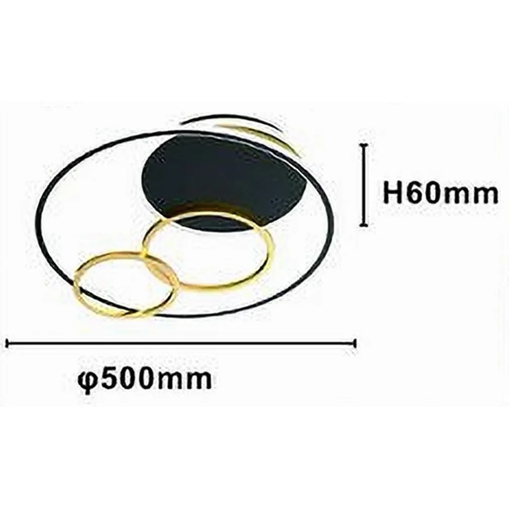 PLAFONIERA LED 55W TONDO CON CERCHI NERO ORO LAMPADA DA SOFFITTO LUCE 4000K 70876