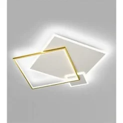 PLAFONIERA LED 46WATT QUADRATO ORO MODERNO LAMPADARIO SOFFITTO LUCE BIANCO 71486
