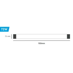 PLAFONIERA LINEARE LED SLIM 72W 150CM TECNOLOGIA CCT SWITCH ALTA LUMINOSITÀ IP20 PF-150-3C