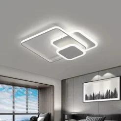 PLAFONIERA LUCE FREDDA LED QUADRATA 50W LAMPADARIO SOFFITTO BIANCO MODERNO 50064