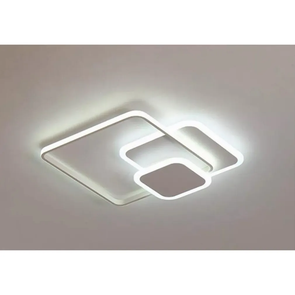 PLAFONIERA LUCE FREDDA LED QUADRATA 50W LAMPADARIO SOFFITTO BIANCO MODERNO 50064