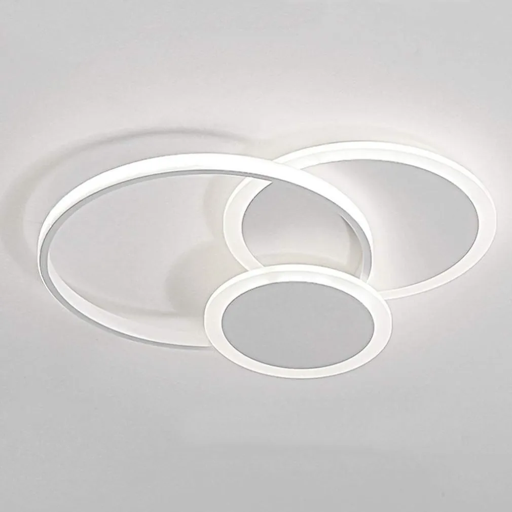 PLAFONIERA LUCE FREDDA LED CERCHI 38W LAMPADARIO A SOFFITTO BIANCO MODERNO 50026