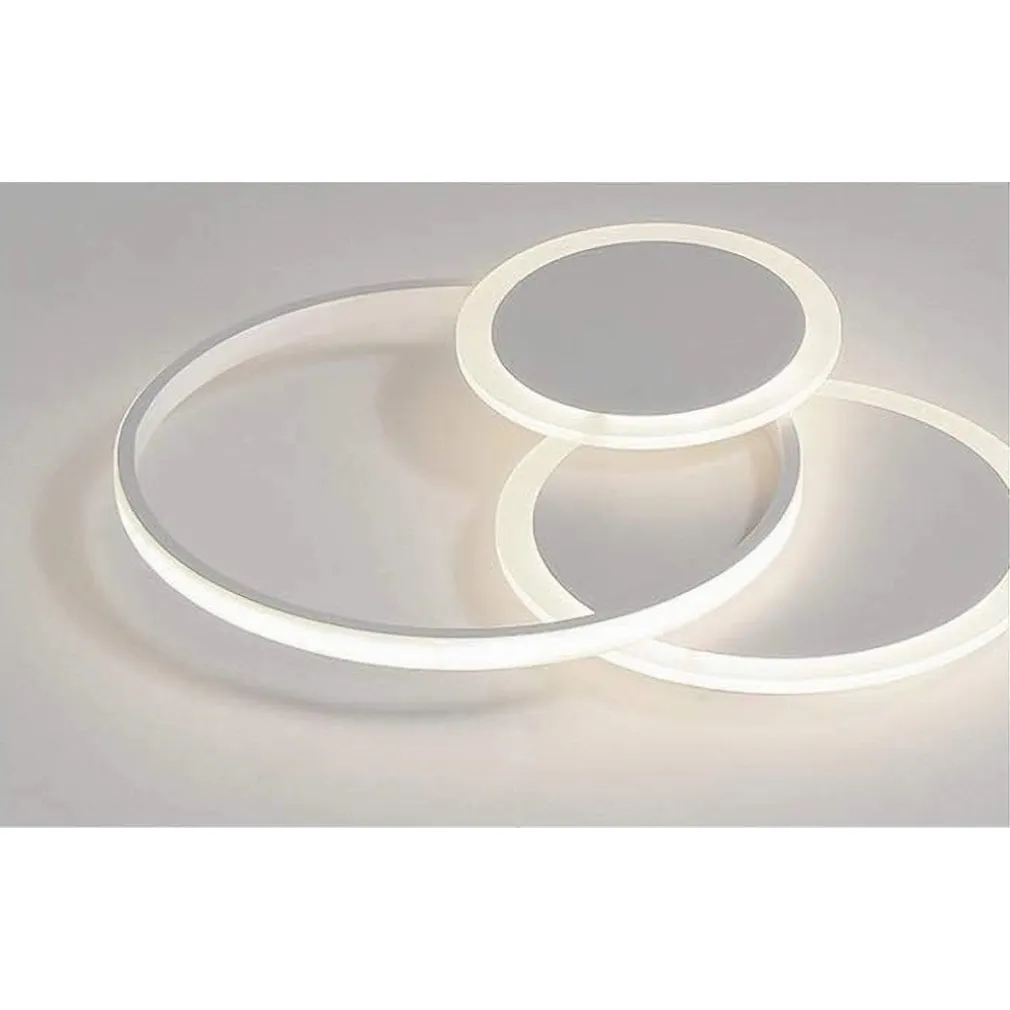 PLAFONIERA LUCE FREDDA LED CERCHI 38W LAMPADARIO A SOFFITTO BIANCO MODERNO 50026