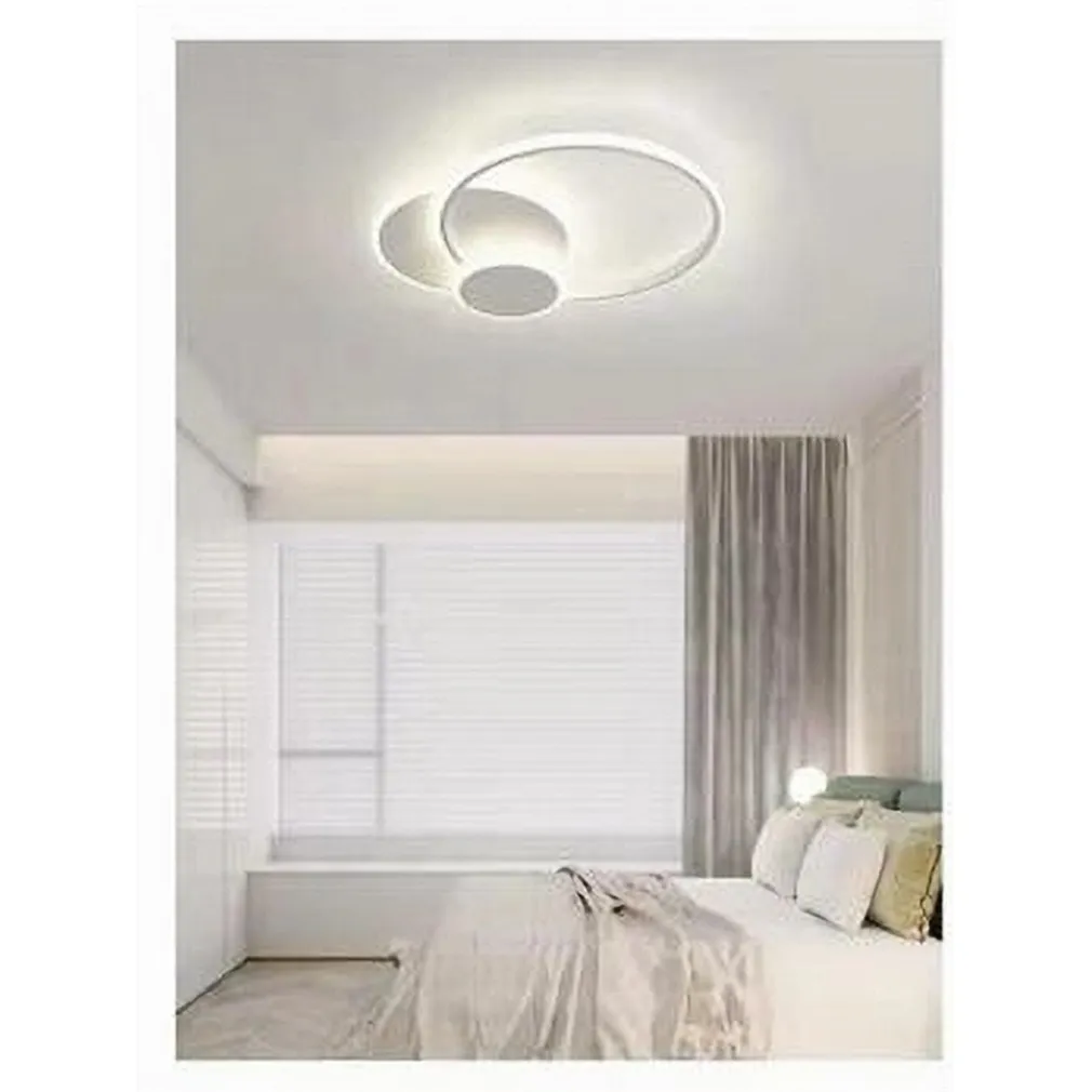 PLAFONIERA LUCE FREDDA LED CERCHI 38W LAMPADARIO A SOFFITTO BIANCO MODERNO 50026