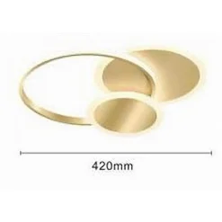 PLAFONIERA LUCE FREDDA LED CERCHI 38 W LAMPADARIO DA SOFFITTO ORO MODERNO 50040