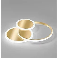 PLAFONIERA LUCE FREDDA LED CERCHI 38 W LAMPADARIO DA SOFFITTO ORO MODERNO 50040