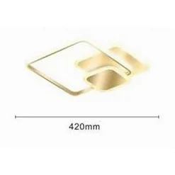 PLAFONIERA LUCE FREDDA LED QUADRATA 50 W LAMPADARIO A SOFFITTO ORO MODERNO 50088