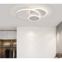 PLAFONIERA LUCE NATURALE LED CERCHI 38W LAMPADARIO SOFFITTO BIANCO MODERNO 50019
