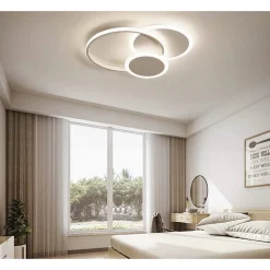 PLAFONIERA LUCE NATURALE LED CERCHI 38W LAMPADARIO SOFFITTO BIANCO MODERNO 50019