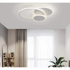 PLAFONIERA LUCE NATURALE LED CERCHI 38W LAMPADARIO SOFFITTO BIANCO MODERNO 50019