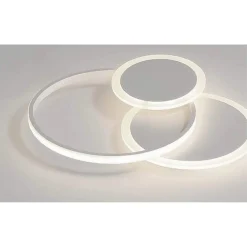 PLAFONIERA LUCE NATURALE LED CERCHI 38W LAMPADARIO SOFFITTO BIANCO MODERNO 50019