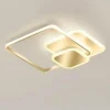 PLAFONIERA LUCE NATURALE LED QUADRATA 50W LAMPADARIO A SOFFITTO ORO MODERNO 50071