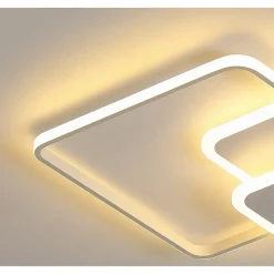PLAFONIERA LUCE NATURALE LED QUADRATA 50W LAMPADARIO A SOFFITTO ORO MODERNO 50071