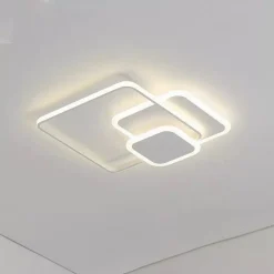 PLAFONIERA LUCE NATURALE LED QUADRATA 50W LAMPADARIO SOFFITTO BIANCO MODERNO 50057