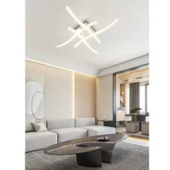 PLAFONIERA MODERNA LED SOFFITTO CON BRACCI A ONDA LUCE FREDDA NATURALE CALDA C05