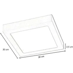 PLAFONIERA PANNELLO LED 24 WATT QUADRATO CCT TRE COLORAZIONE DI LUCE P300B-Q3C