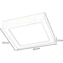 PLAFONIERA PANNELLO LED QUADRATO 18 WATT CCT TRE COLORAZIONE DI LUCE P225B-Q3C