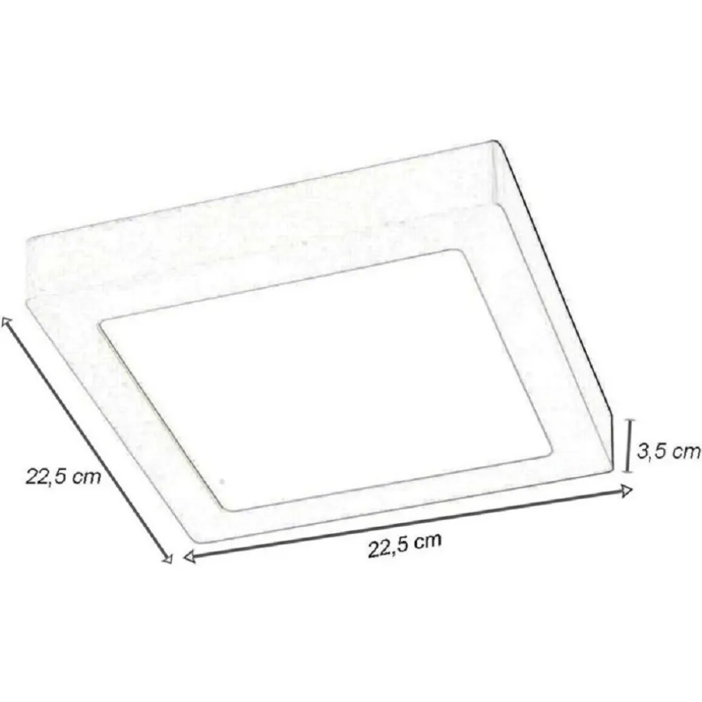 PLAFONIERA PANNELLO LED QUADRATO 18 WATT CCT TRE COLORAZIONE DI LUCE P225B-Q3C