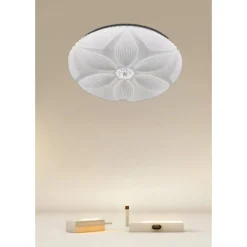 PLAFONIERA SOFFITTO LAMPADA LED DECORO FIORE 60W BIANCO LUCE FREDDA 6500K IP20 16744