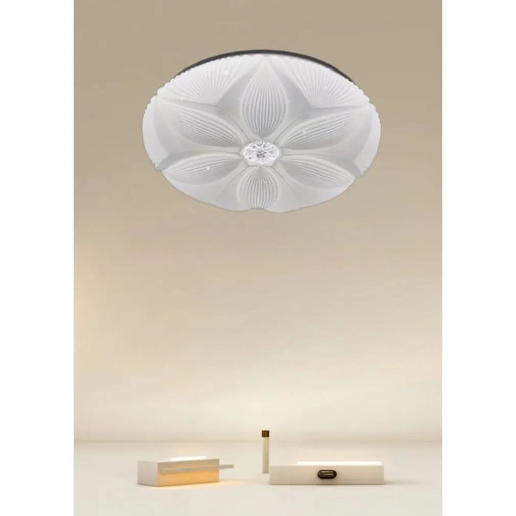 PLAFONIERA SOFFITTO LAMPADA LED DECORO FIORE 60W BIANCO LUCE FREDDA 6500K IP20 16744