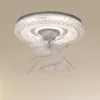 PLAFONIERA SOFFITTO TONDA CRISTALLI VENTOLA LAMPADA VENTILATORE LUCE 3200K-6500K 33238