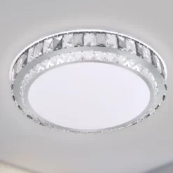 PLAFONIERA SOFFITTO 65W Ø50CM LED DESIGN A STRATI CRISTALLI ROTONDO LUCE FREDDA 48316