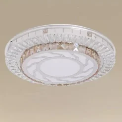 PLAFONIERA SOFFITTO 45W Ø40CM LED DESIGN A STRATI CRISTALLI VORTICE LUCE FREDDA 04067