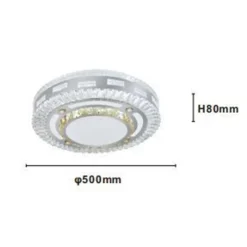 PLAFONIERA SOFFITTO 65W Ø50CM LED DESIGN TONDO A STRATI CON CRISTALLI LUCE FREDDA 17814