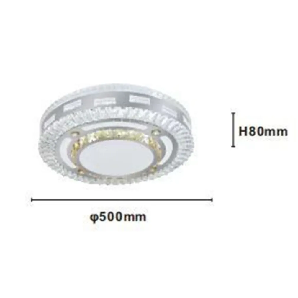 PLAFONIERA SOFFITTO 65W Ø50CM LED DESIGN TONDO A STRATI CON CRISTALLI LUCE FREDDA 17814