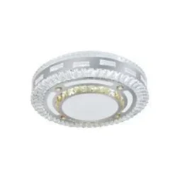 PLAFONIERA SOFFITTO 65W Ø50CM LED DESIGN TONDO A STRATI CON CRISTALLI LUCE FREDDA 17814